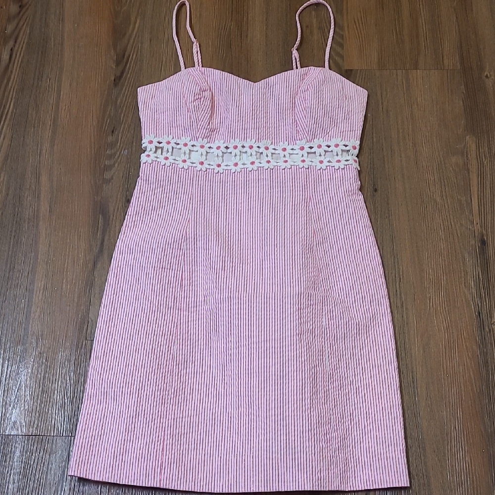 Lilly Pulitzer Pink Striped Mini Dress used good condition.